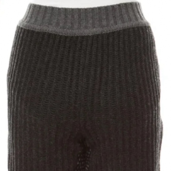 SEE by CHLOÉ RIB-KNIT WOOL PANTS in Charcoal-Grey🐺Pre-Loved❤️ SM | US4 | FR36 - Picture 7 of 11